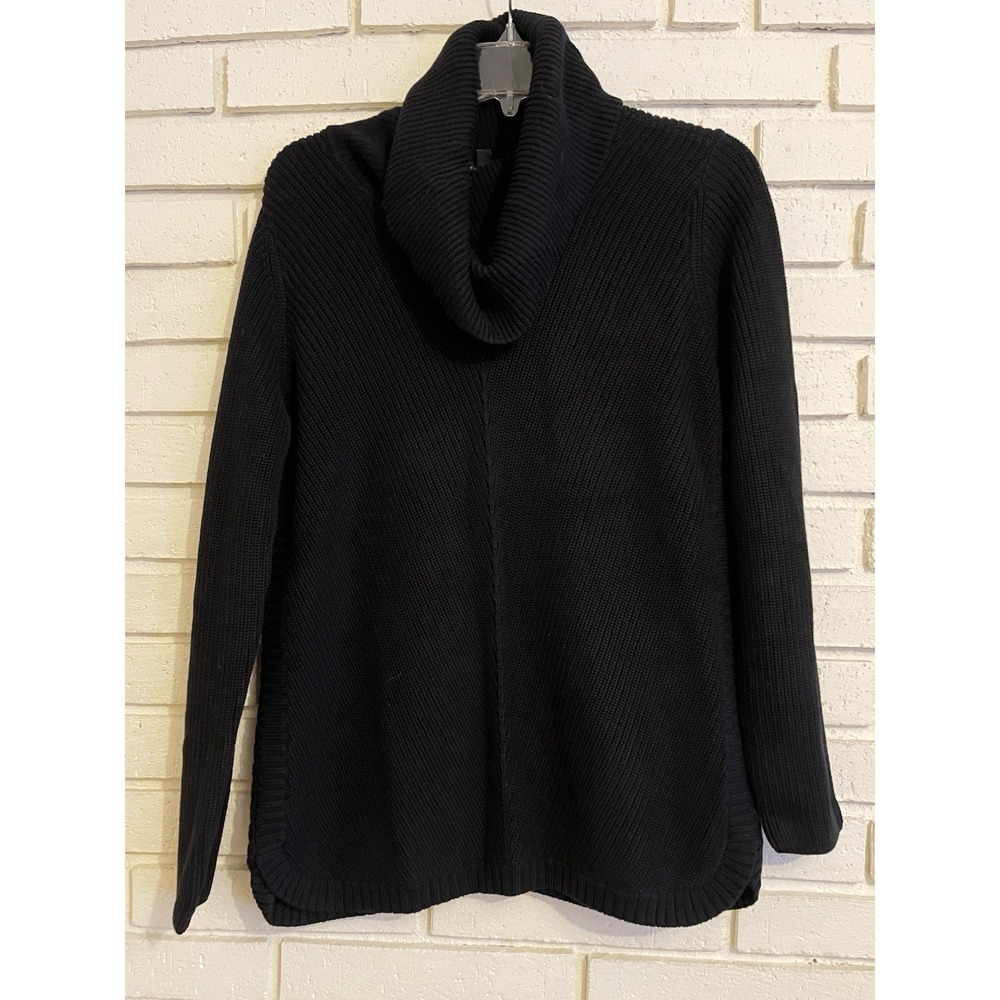 Talbots Sweater Womens Black Cowl Neck Long Sleeves Pullover Size Small